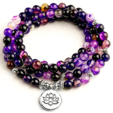 Purple Agate Power 108 Mala-Your Soul Place